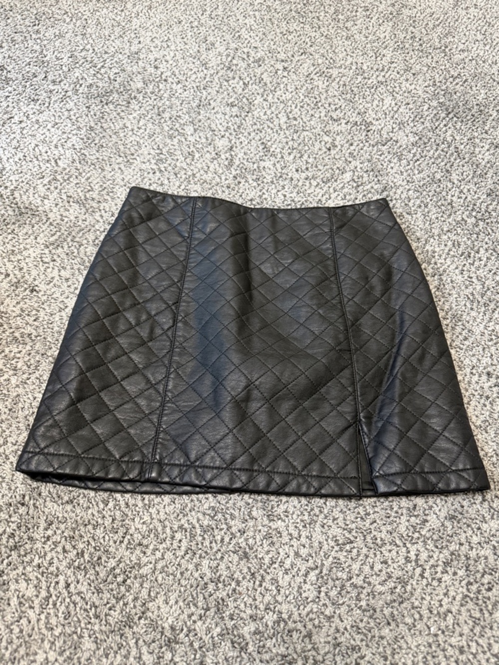 Forever 21 Black Quilted Faux Leather Mini Skirt